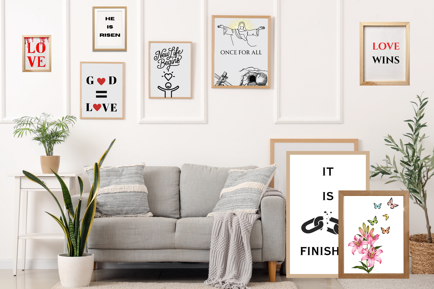 Easter Wall Art Printable Bundle – 15 Digital Posters with Uplifting Spring & Resurrection Themes
