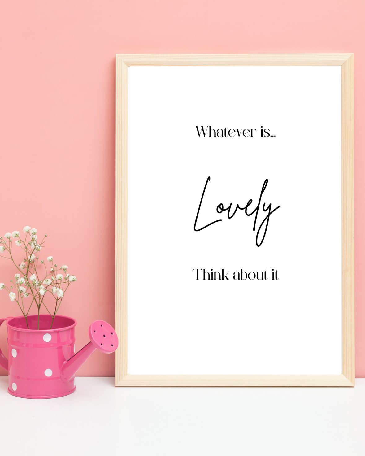 Think positive thoughts Bible verse printable wall art