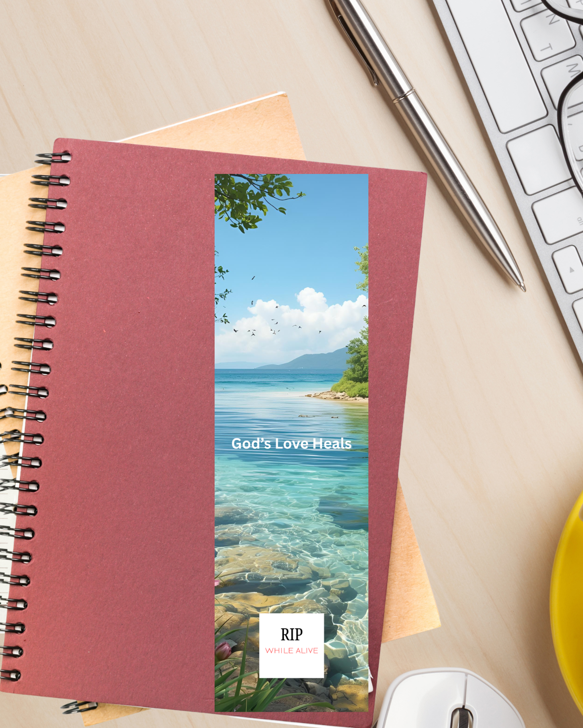 God’s Love Heals Printable Bookmark | Inspirational Bible Verse & Positive Prayer Quote Digital Print