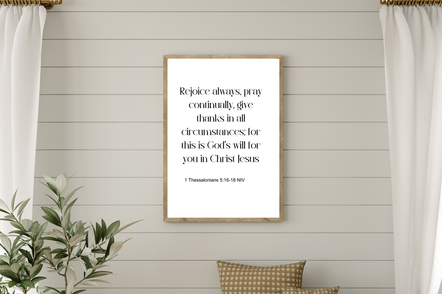 1 Thessalonians 5:16-18 Rejoice Always Motivational Poster | Digital Download