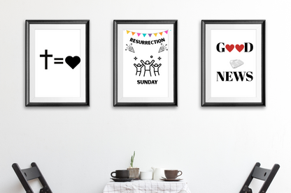 Easter Wall Art Printable Bundle – 15 Digital Posters with Uplifting Spring & Resurrection Themes