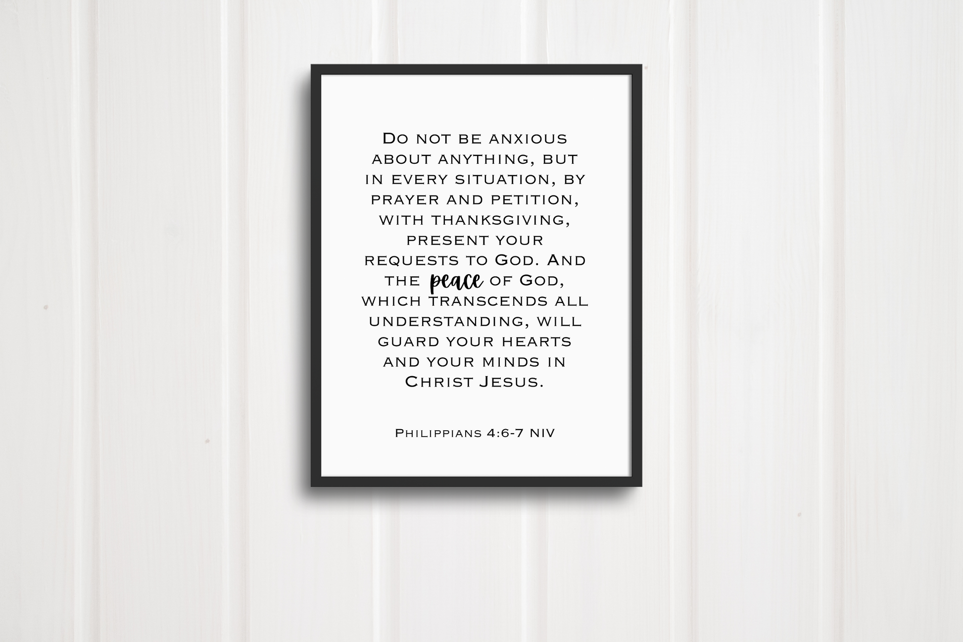 Bible verse typography art print for living room neutral home décor