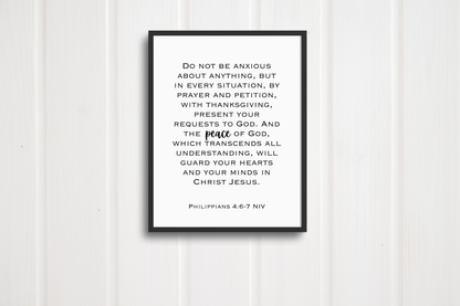 Bible verse typography art print for living room neutral home décor