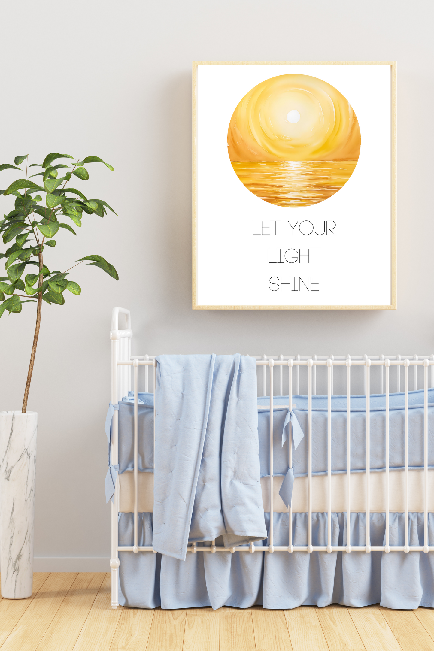 Let Your Light Shine Wall Art – Sunrise Over Lake | Living Room Wall Art | Christian Bible Quotes | Motivational Quotes for Life | Digital Download