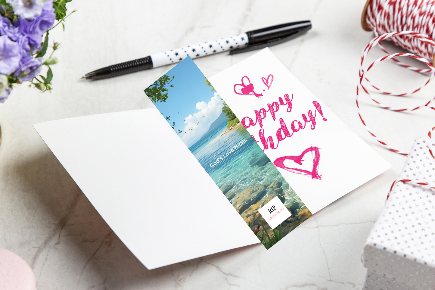 God’s Love Heals Printable Bookmark | Inspirational Bible Verse & Positive Prayer Quote Digital Print