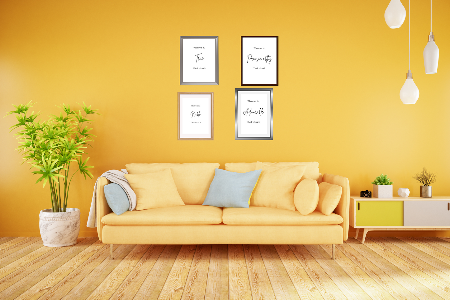 Motivational Poster | Think Positive Thoughts | Digital Download | Eight Poster Bundle