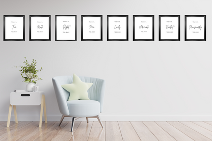 Motivational Poster | Think Positive Thoughts | Digital Download | Eight Poster Bundle