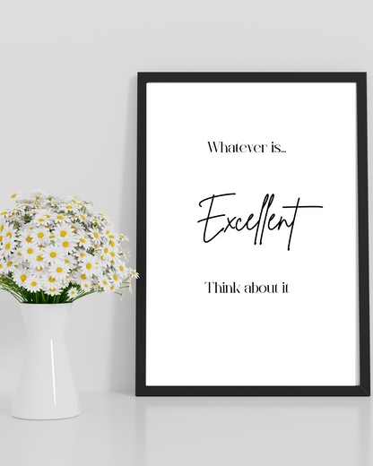 Motivational Poster | Think Positive Thoughts | Digital Download | Eight Poster Bundle