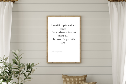 You Will Keep In Perfect Peace | Motivational Poster | Digital Download