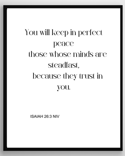 You Will Keep In Perfect Peace | Motivational Poster | Digital Download