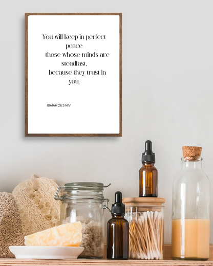 You Will Keep In Perfect Peace | Motivational Poster | Digital Download