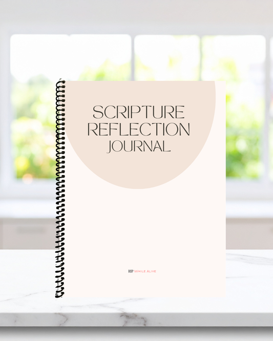 Christian Scripture Journal on marble home table — perfect for daily devotion and spiritual reflection.