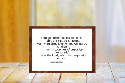 Isaiah 54 verse 10 |Encouraging Bible Verse | God's Unfailing Love | Covenant of Peace