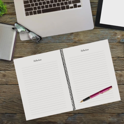 Video clip of Faith-based Scripture Reflection Journal open with handwritten Bible notes — A4 coiled notebook for studying and meditating on God’s Word.